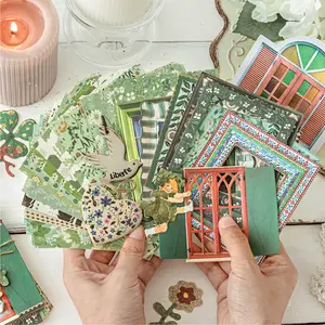 45 Sheets/bag Embossed Floral Paper Set, Garden Post Office Series Decorative Papers for Journals & Water Bottles, Craft Supplies, Scrapbook Materials