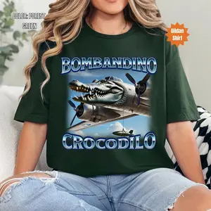 Bombardino Crocodilo Funny Brain Rot T-shirt, Bootleg Rap Tee,, Meme Shirt, Italian Brainrot Meme, Crocodile Tee