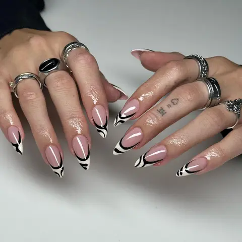 Almond Fake Nail, 24pcs/set Colorblock Press on Nails with Nail File & Jelly Glue, Decorative Nails, Removable Nail Art Artificial Full Cover, Women Girls DIY Manicure Salon Quality Nails