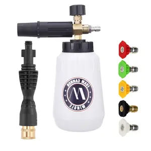 M MINGLE Foam Cannon, Compatible with Portland Husky and Ryobi Pressure Washer, with 5 Nozzle Tips, 1/4 Inch Quick Connector foamblaster carwasher