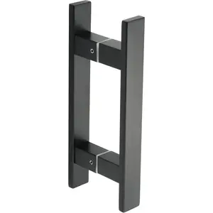 6" Shower Door Handle,Sliding Door Handles,Push Pull Glass Door Handle, Square  to  Shower Doors Handle, SUS304 Stainless Steel Shower Doors Hardware Replacement,Matte Black