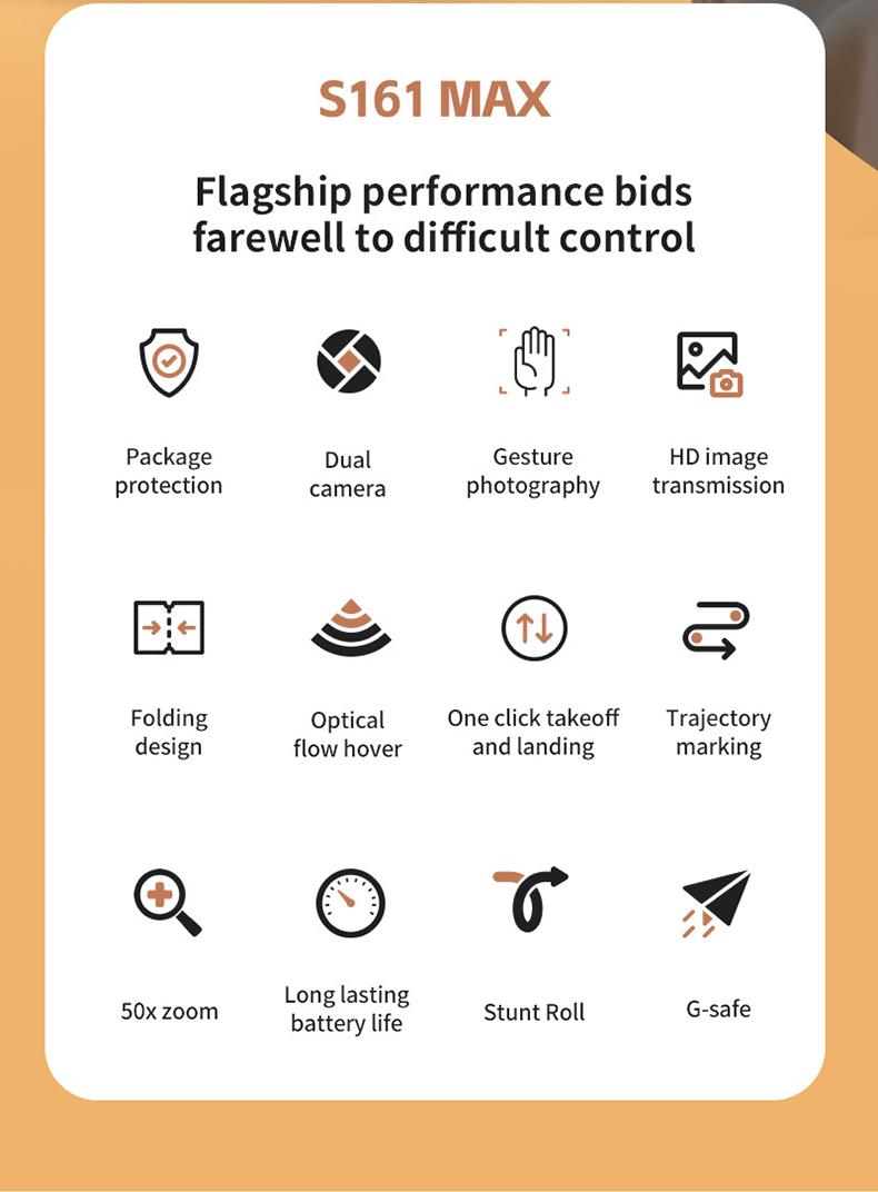 Folding Selfie Drone with HD Camera Gesture Control & Auto Follow Me Quadcopter for Adults Gesture Control, Waypoint Flight, Stunt Mode, 360° Protection, One-Key Operation foldable optical flow positioning obstacle avoidance