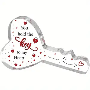 Key-Shaped Plaque – Valentine's & Anniversary Gift for Couples,  Wedding or Birthday Keepsake for Him/Her – Heart Love Decoration, Multicolour