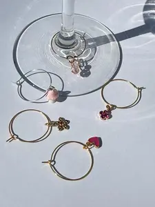Pink Lover Wine Glass Charms (Set of 5)