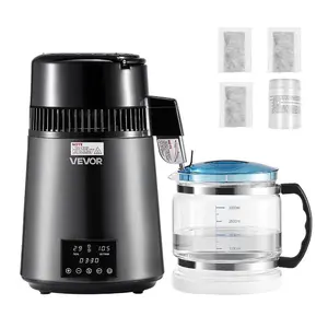 VEVOR Water Distiller, 4L/1.1 Gallon Pure Water Distilled for Home Table Countertop, 750W Distilling Maker with Glass Carafe, Stainless Steel Interior Drinking Machine to Make Clean Waters, GreyVEVOR Super Brand Day
