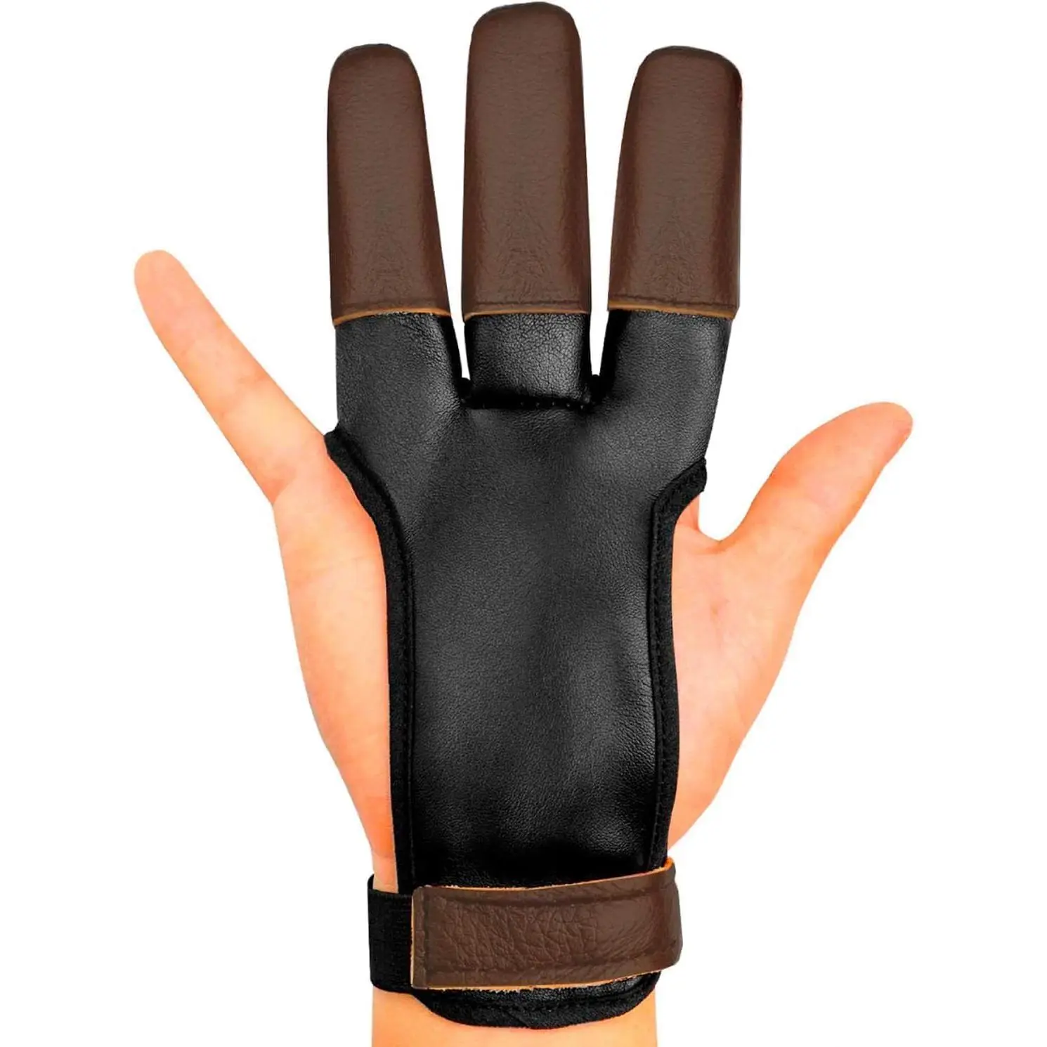 Sports Archery Glove - Three Finger Tab with Durable Leather Finger Protector for Recurve & Longbow Bows - Comfortable Guard for Men, Women, & Youth - Ideal for Archery Hunting & Target Practice
