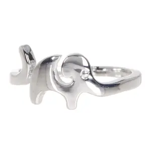 Silvertone Little Elephant Wrap-Around Ring, Simple Style Fashion Jewelry, Unisex Rings, Ring Lover, Handmade Ring