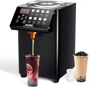 WantJoin Automatic Fructose Dispenser for Commercial, Stainless Steel Syrup Dispenser for Bubble Tea Equipment, Fructose Quantitative Machine with Measuring Cup, 8.45QT, Black