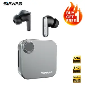 【Buy 1 Get 1 Free】SIAWAG BTW62H Noise Cancelling Earbuds, Powerful Sound, 2-in-1 Case and Phone Stand Desk Buddy,50H Playtime,IPX4Waterproof,Fast Charging, Dual Pairing, Bluetooth 5.3 Wireless Earbuds