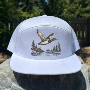 Mallard Duck Trucker Hat, Hunting Snapback Hat, Duck Hunter Camo Cap, Outdoor Fishing Hat, Wildlife Graphic Hat, Backwoods Style Hat