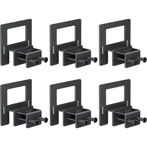 6 count Anti-Slip Mattress Slide Stopper Grippers, Heavy Duty Metal Bed Frame Holder in Place, Keep Mattress from Sliding Gripper, Adjustable, Black