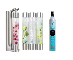 FIZZPod Soda Machine + 1 CO₂ Cylinder - Make Homemade Sparkling Water, Juice, Tea and Cocktail Drinks with Fruits & Candy