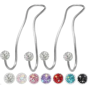 Bling Purse Hook for  Headrest, Upgraded Cute  Seat Hooks for Bag Handbag, Durable Stainless Auto Purse Hanger Holder 2 Pack, White