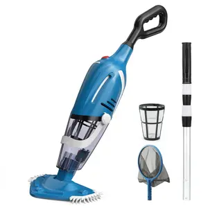 [3 OFF!]Enhulk Pool Vacuum for Above Ground Pools 2025 Upgraded with Telescopic Pole 18.5 Gal/Min Suction 80 Minutes Runtime Blue Anti-Clog Nozzles & Side Brushes Included