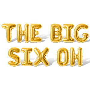 Letter Balloons - THE BIG SIX OH 16" Inch Alphabet Letters Foil Mylar Balloon 60th Birthday Party Banner