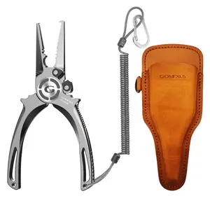 Gomexus Titanium Fishing Pliers 7.5” for Saltwater Jigging Never Rust Split Ring Design
