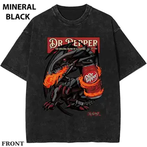 Yu-Gi-Oh! Blue Eyes Black Dragon x Dr pepper T-shirt, Dark Anime Dragon Graphic Tee, Spicy Soda Meme T-Shirt, Y2K Grunge Streetwear, Edgy Monster Flame Tee, Alternative Aesthetic Outfit