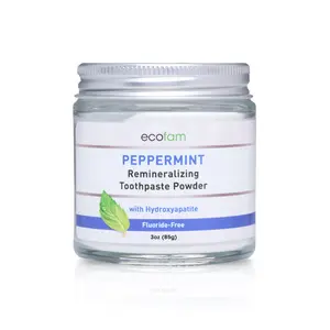Focus Nutrition Ecofam Toothpaste Powder – Hydroxyapatite & Xylitol Formula | Fluoride-Free Oral Care | Refillable Glass Jar