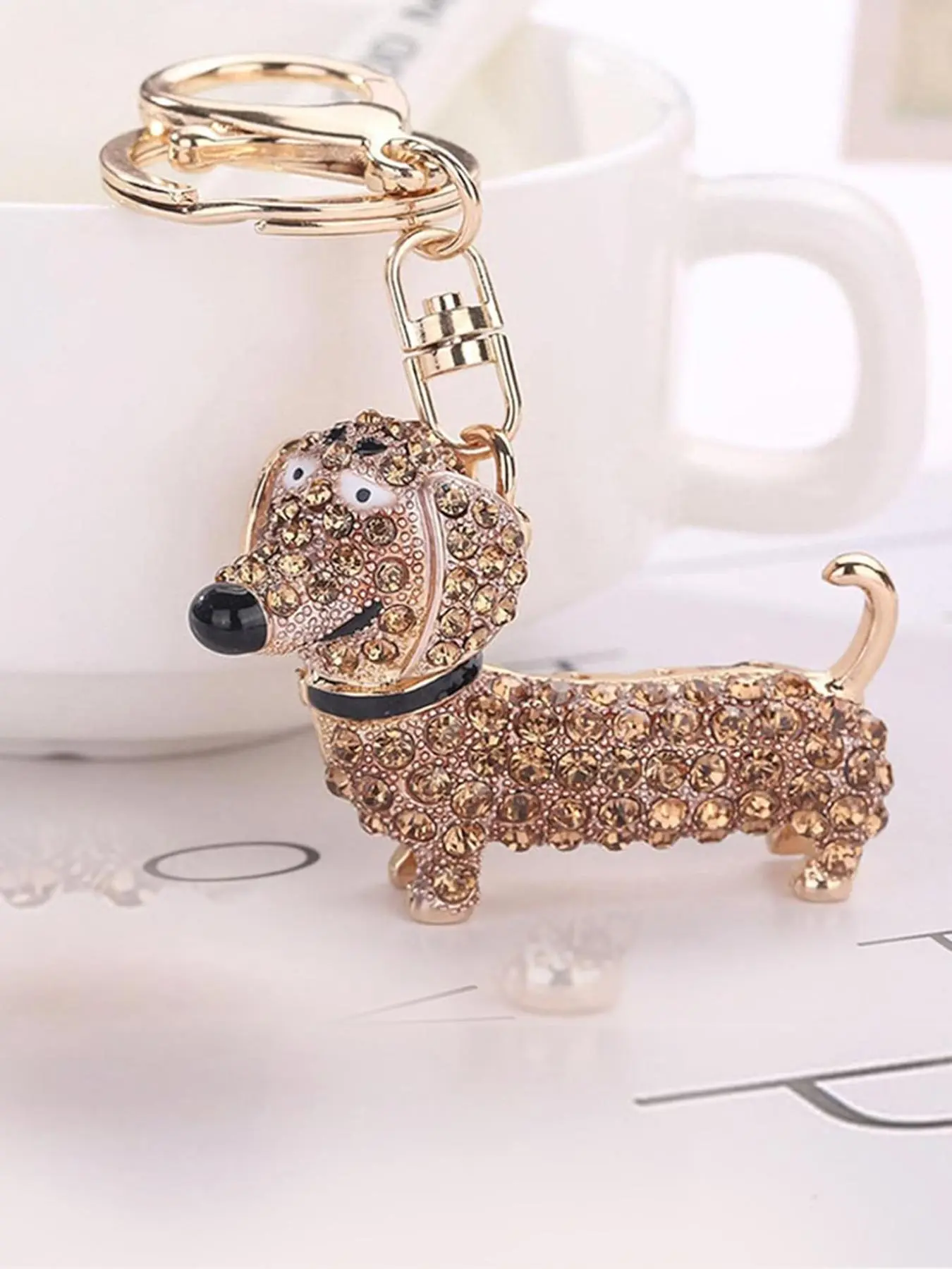 Cute Rhinestone Decorated Dog Design Keychain, Fashionable Keychain for Women & Men, Stylish Keychain, Trendy All-match & Exquisite Keychain for Birthday Gift, Keychain For Bags, Keychain For Purse, Keychain Bag Pendant, Bling Bling Keychains
