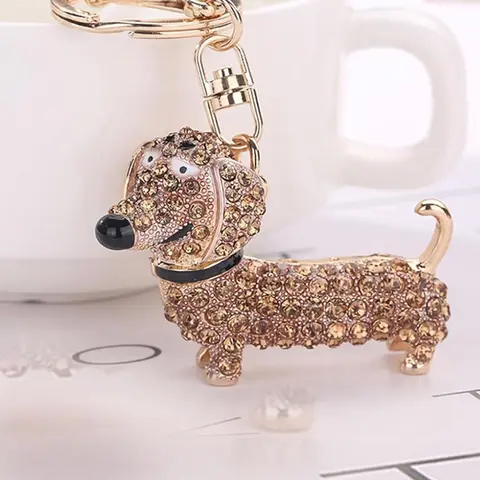 Cute Rhinestone Decorated Dog Design Keychain, Cute Keychain Accessory, for Women & Men, Birthday Gift, Bags, Purse & Pendant, Bling Bling Keychains