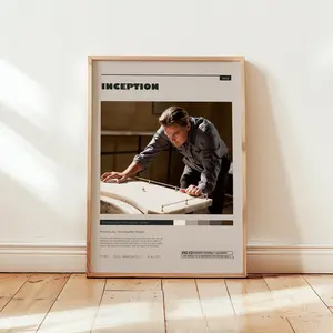 Inception Poster, Leonardo DiCaprio Wall Art, Minimalist Wall Decor, Sci-Fi Film Print, Gift for Movie Lovers Artistic Ornaments