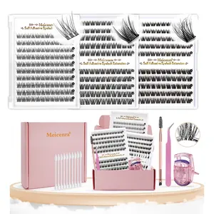 Pre Glued Eyelash Set with Tweezer, Eyelash Curler, Eyelash Brush, Press on Eyelash, Self Adhesive, Eyelash Extensions, Easy to Use Daily Makeup Tools