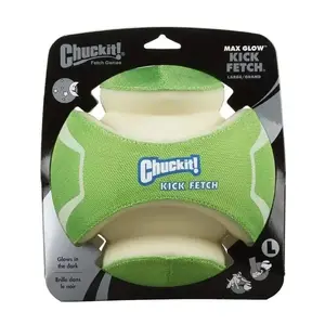 Chuckit!® Kick Fetch Max Glow Dog Toys Glow Green/White Color