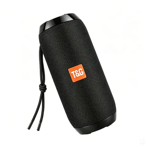 T&G TG117 Mini Plastic Outdoor Waterproof Bluetooth Speaker, Portable for Biking & Traveling, Supports TWS/FM Radio/TF Card, Smartphone-Compatible, Black Gift