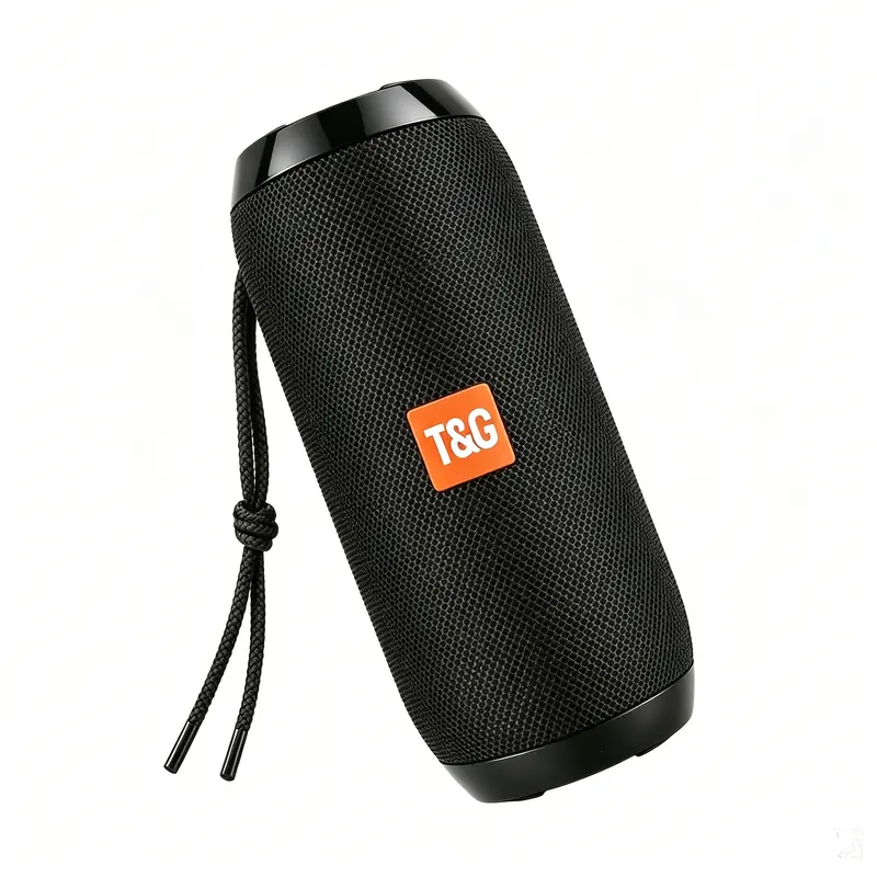 T&G TG117 Mini Plastic Outdoor Waterproof Bluetooth Speaker, Portable for Biking & Traveling, Supports TWS/FM Radio/TF Card, Smartphone-Compatible, Black Gift