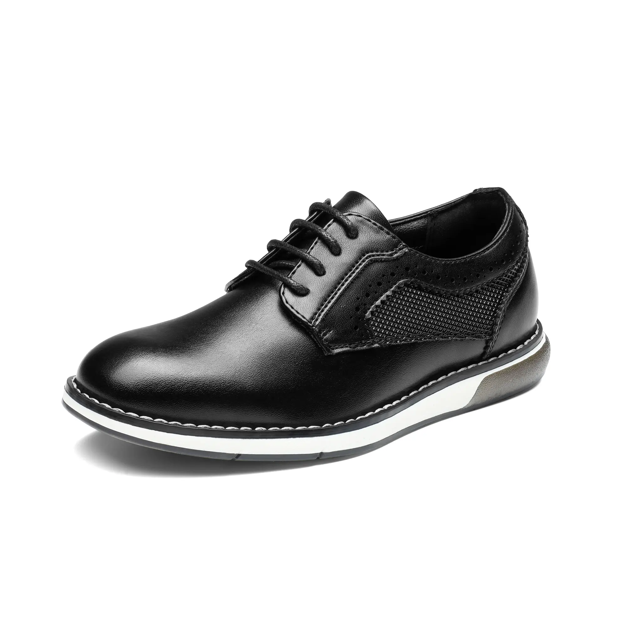 Dream Pairs Boys' Black Wingtip Oxfords, Classic PU Leather Dress Shoes with Cushioned Insole for Parties & Weddings, Black Shoes, Children, Formal, Smart Casual, Faux Leather