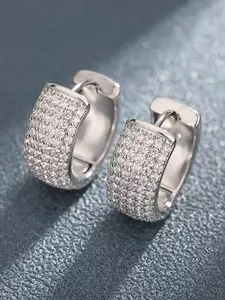 Rhinestone Decorated Hoop Earrings, Statement Earrings, Versatile Earrings, Elegant Jewelry for Party, Daily Decor, Trendy All-match & Exquisite Jewelry for Birthday Gift, Jewelry Gifts