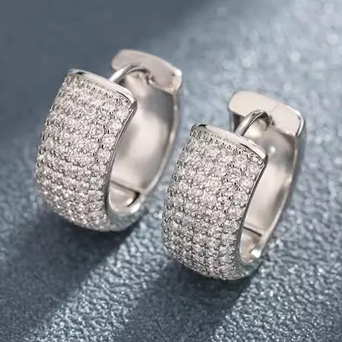 Rhinestone Decorated Hoop Earrings, Fashionable Hoop Earrings, Statement Earrings, Fashion Earrings, Versatile Earrings, Elegant Jewelry for Party, Daily Decor, Trendy All-match & Exquisite Jewelry for Birthday Gift, Jewelry Gifts