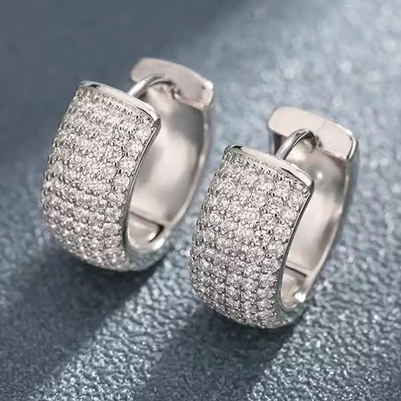 Rhinestone Decorated Hoop Earrings, Fashionable Hoop Earrings, Statement Earrings, Fashion Earrings, Versatile Earrings, Elegant Jewelry for Party, Daily Decor, Trendy All-match & Exquisite Jewelry for Birthday Gift, Jewelry Gifts