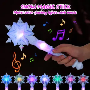 Frozen Snowflake Light-Up Wand Motion-Sensitive Sound Twirl it—shines soft, plays magical tunes! Ideal for girls’ princess cosplay, parties, favors. Kids grin proud, glow with princess magic—great toy for ages 3+ magic wand princess wands for little girls