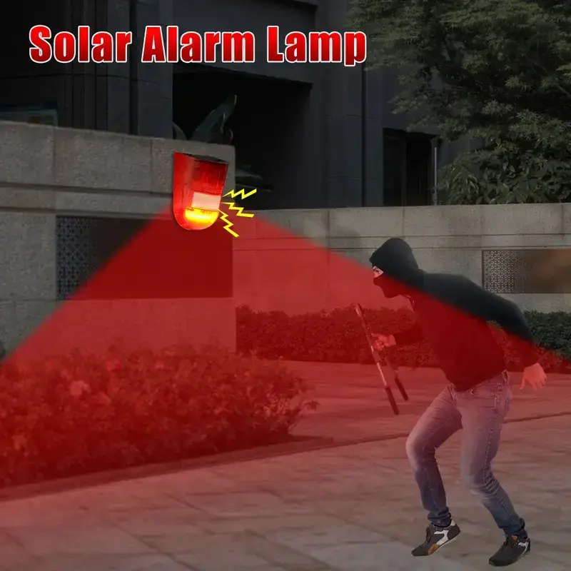 Solar-Powered Security Alarm with LED Flash Modes, Siren Alarm, Ip55 Protection, Outdoor Use for Home, Villa, Farm, Chicken Coop