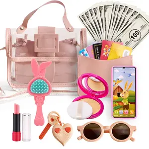 Realistic Makeup Toy Set, Kids Vanity for Girls Aged 3-7, Includes Transparent Crossbody Bag, Perfect for Role Play & Social Skills Development