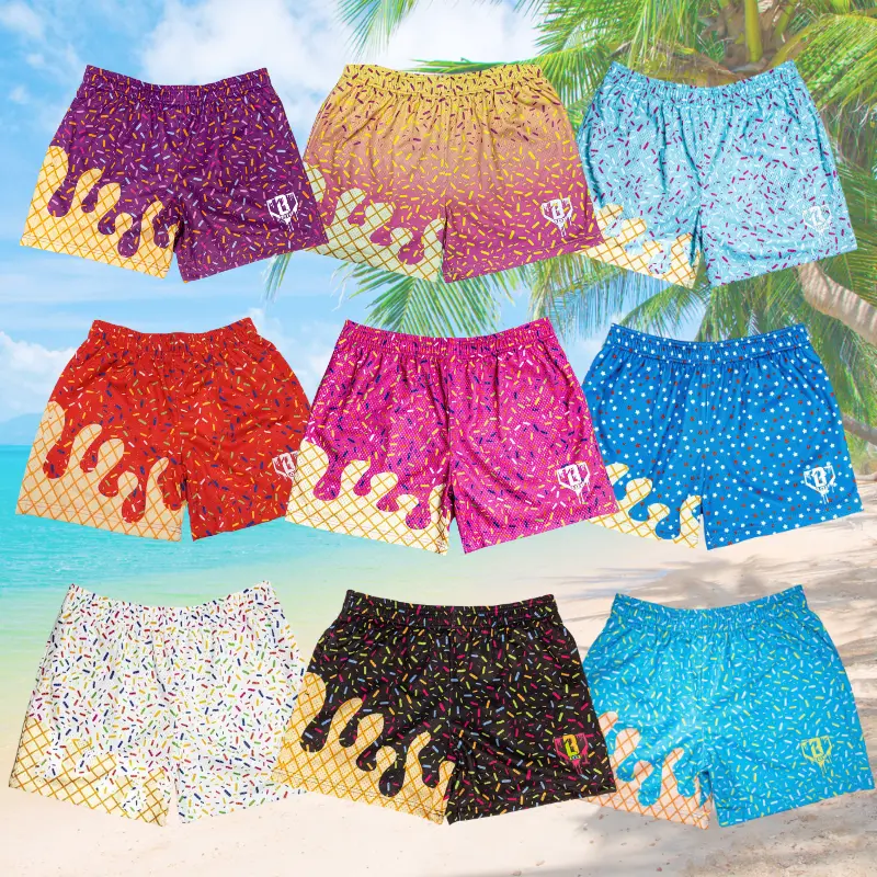 Summer New Adult & Youth Baseball Ice cream Mesh Shorts | Breathable Athletic Sports Shorts, Back to School 2026
