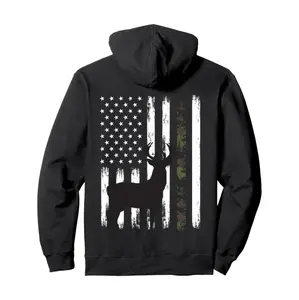 Whitetail Deer Hunting Camo Hoodie With American Flag Print Warm And Stylish Pullover For Outdoor Enthusiasts Ultra Soft Moisture Wicking Fabric