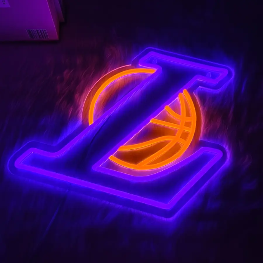 Basketball Neon Sign for Wall Decor Basketball Theme Basketball LED Neon Sign for Basketball Fans Basketball Lover Gifts for Kids, Boys, Men USB-Powered Switch Light-Up Sign