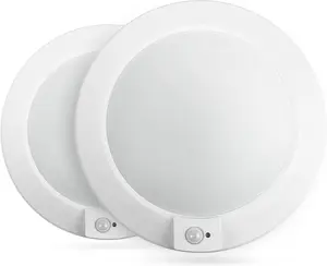 Motion Sensor Ceiling Light, 3CCT Selectable Occupancy Light with Time Countdown & Light Sensor, 16W 1000Lm, Hard-Wired Motion Light for Garage, Hallway, Stairwell, 2Pack
