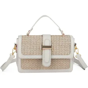 Summer Purse for Women 2025 Woven Vacation Handbags Straw Crossbody Bag for Spring Beach