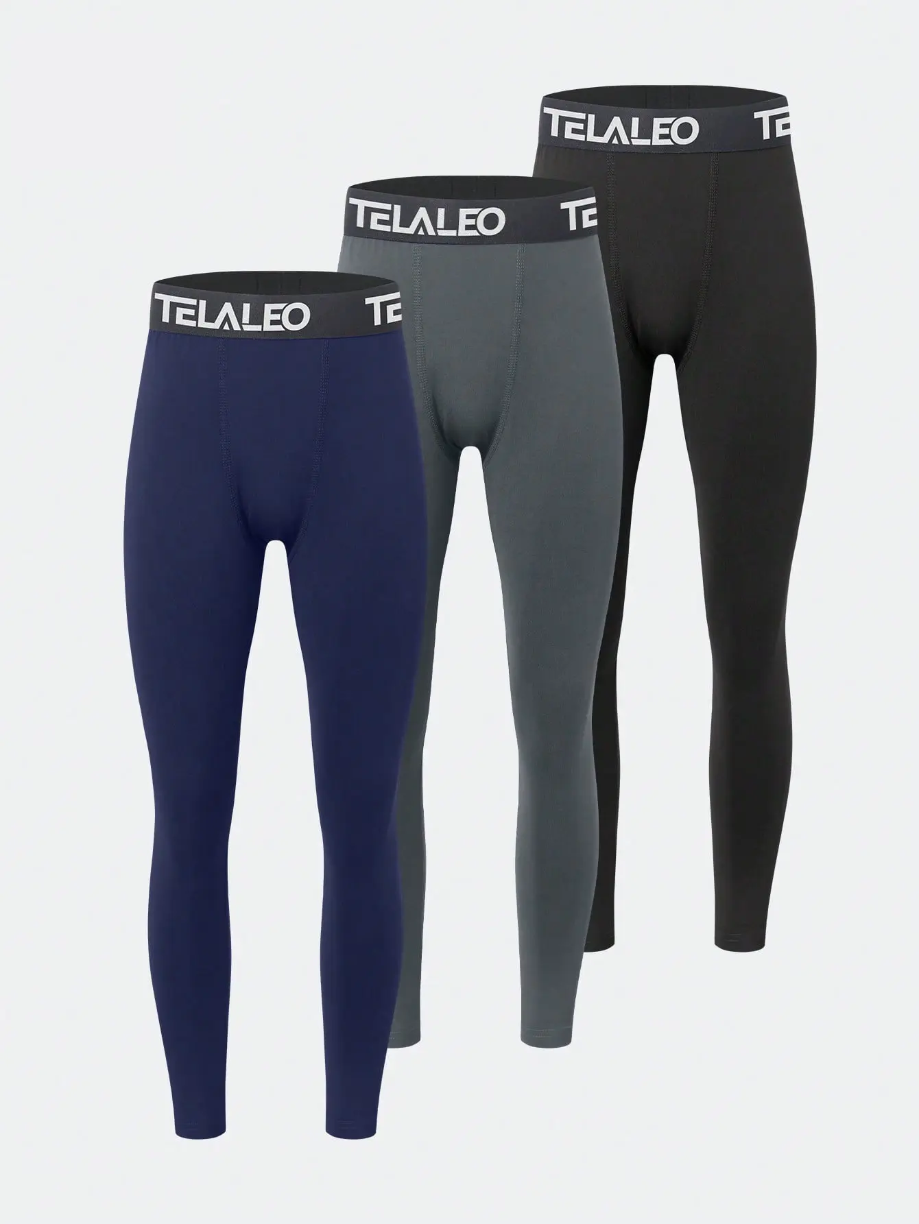 3 Packs Boys' Youth Compression Leggings Pants Tights Athletic Base Layer For Running Hockey Basketball