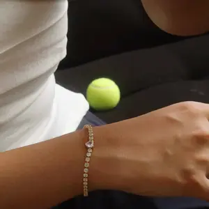 Non Tarnish Rhinestone Tennis Bracelet; Gold Teardrop Bracelet
