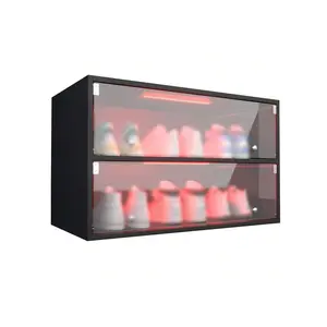 Special sale  OSQI Black Glass Door Box Shoe Storage Cabinet for Sneakers with RGB Led Light