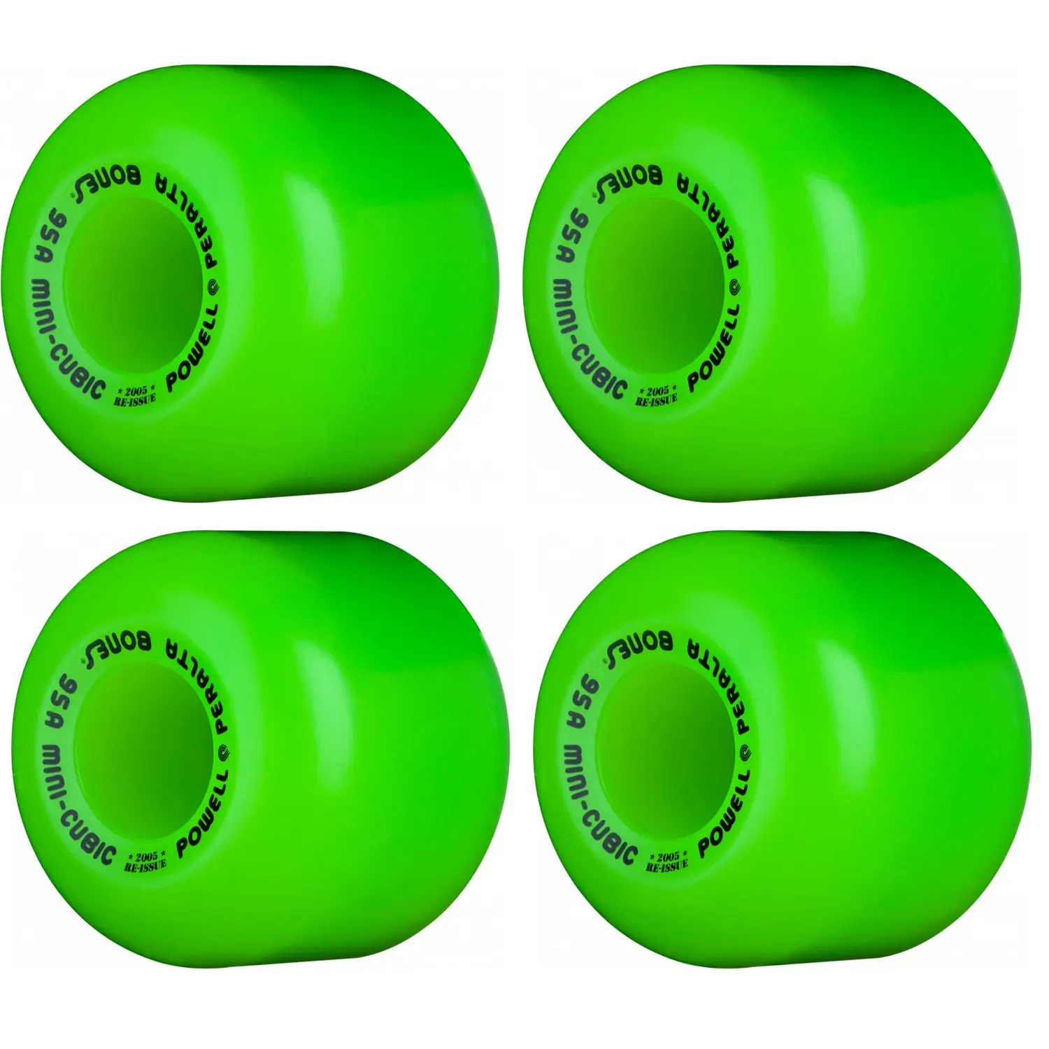 Powell Peralta Mini-Cubic Skateboard Wheels Old School Re-Issue Green 64mm 95A