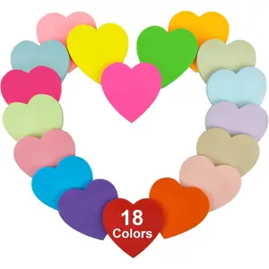 540 Sheets (18 Packs) Adorable Heart-Shaped Sticky Notes Strong Adhesion, Residue-Free Removal Heart-Shaped Color-Coded Sticky Notes 3.15 x 3.15(8cm x 8cm) Perfect for Planners, Journals, Scrapbooks School & Office Use