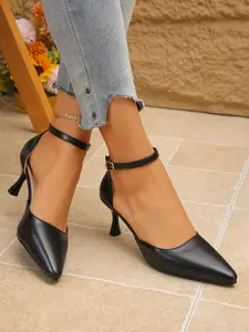 Elegant Pointed Toe High Heels for Women, Thin Strap Hollow Out Single Shoe, New Party Wedding Shoes, French Style Ladies' Footwear