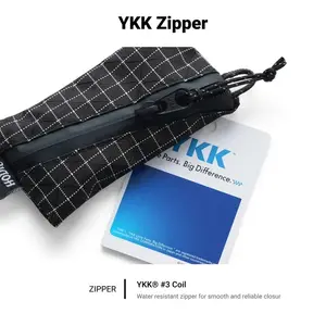 [hodr] Ultra-Light Wallet, 5.8g Uhmwpe Material, Mini Grid Design, Ykk Zipper, D-Ring, Edc Pouch, Ideal for Backpack Travel