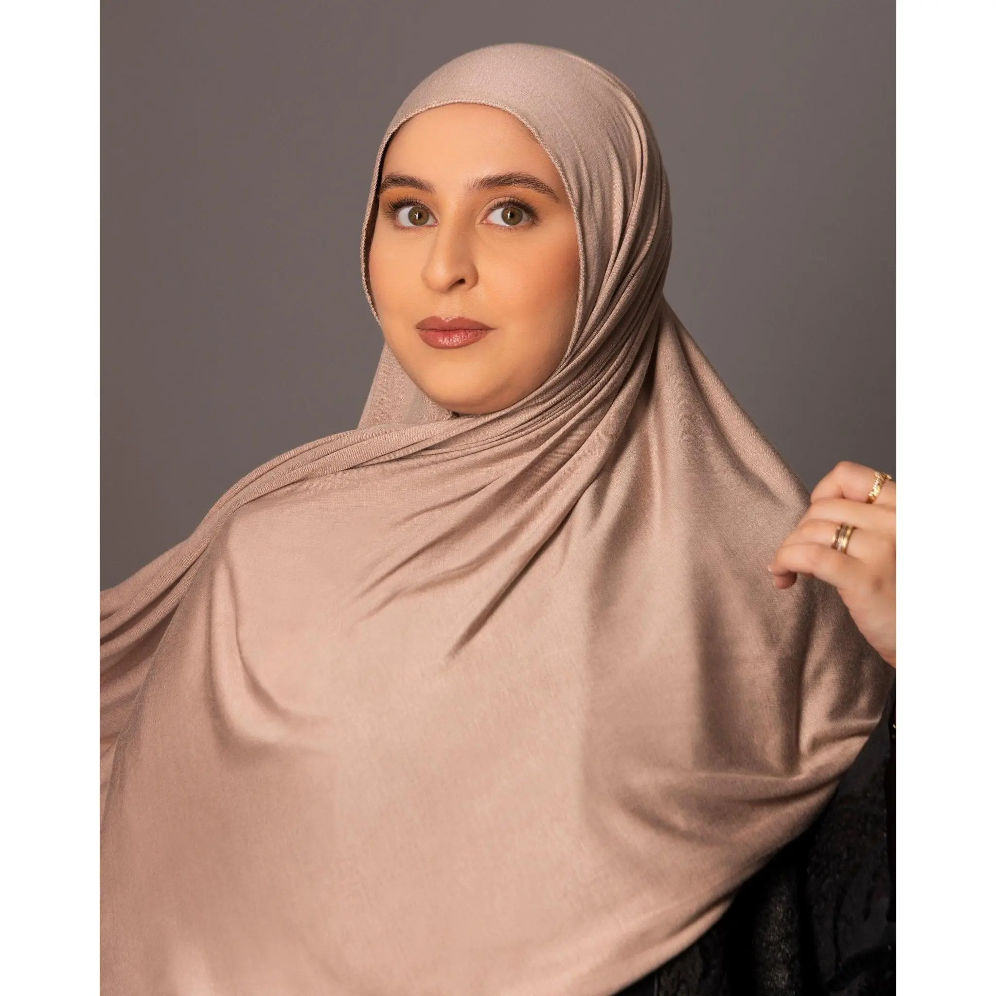 Premium Large Jersey Hijab – Desert sand