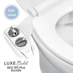 NEO 185 Plus 2-Pack Bidet Attachments, Rear and Feminine Wash, Cold Water, Easy slide in installation - No plumbing experience needed